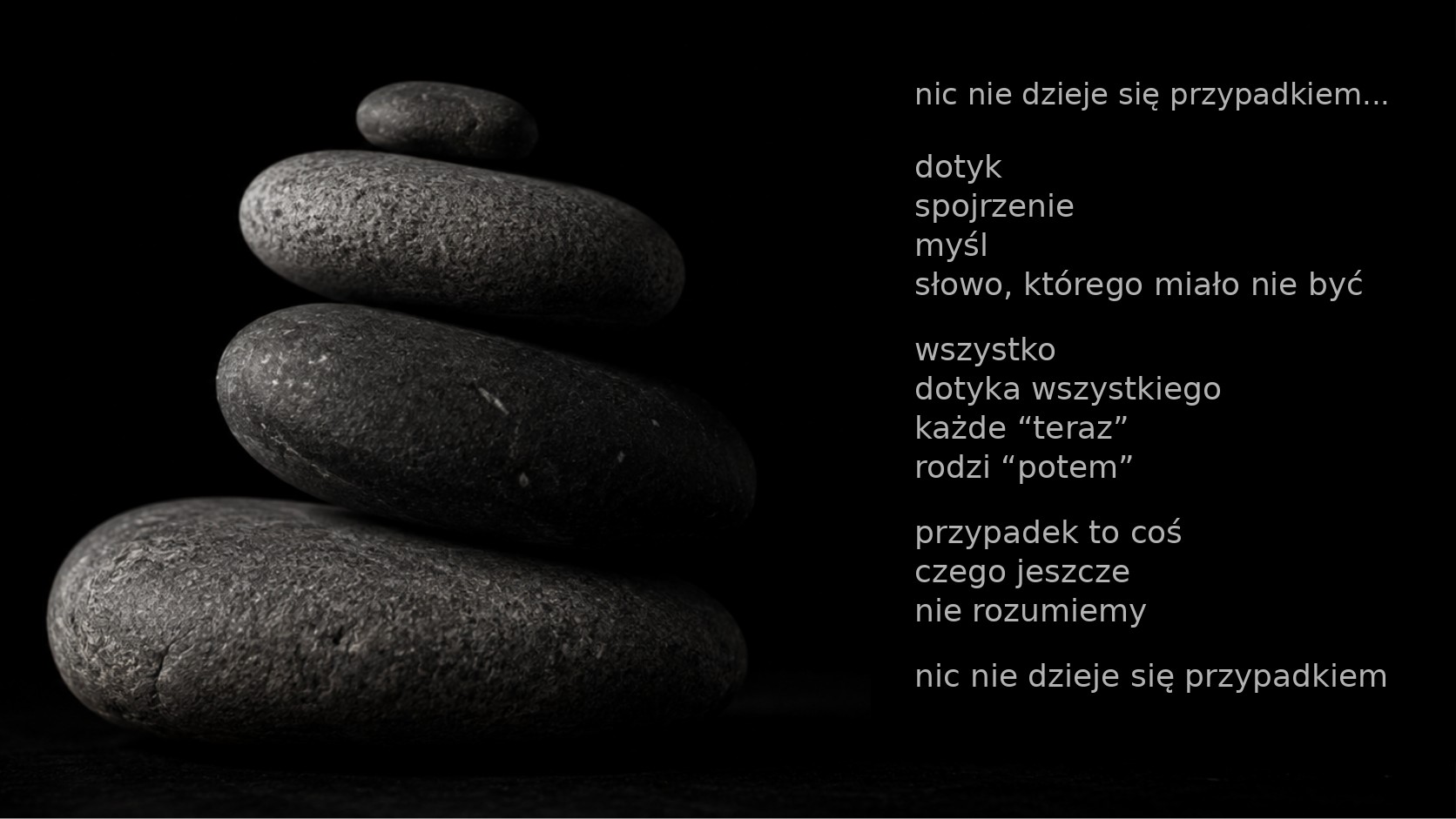 Nic nie dzieje się przypadkiem — grafika wiersza